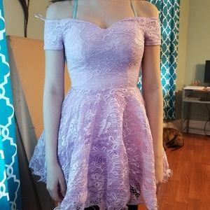 Lavender color cocktail dress